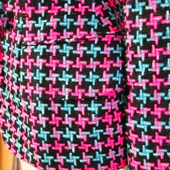 Area Women's Cutout Crystal Buckle  Houndstooth Hourglas Tweed Blazer Size:4 NWT - Picture 6 of 16